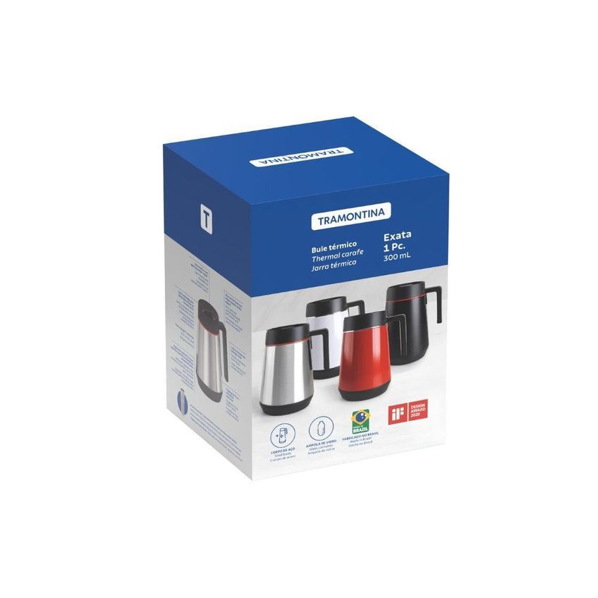 Bule Térmico Exata Aço Inox Sistema Corta Pingos Cabo Ergonômico Livre De Bpa Tramontina 300ml - imagem 3