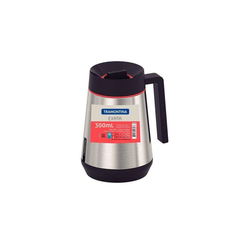 Bule Térmico Exata Aço Inox Sistema Corta Pingos Cabo Ergonômico Livre De Bpa Tramontina 300ml - imagem 4