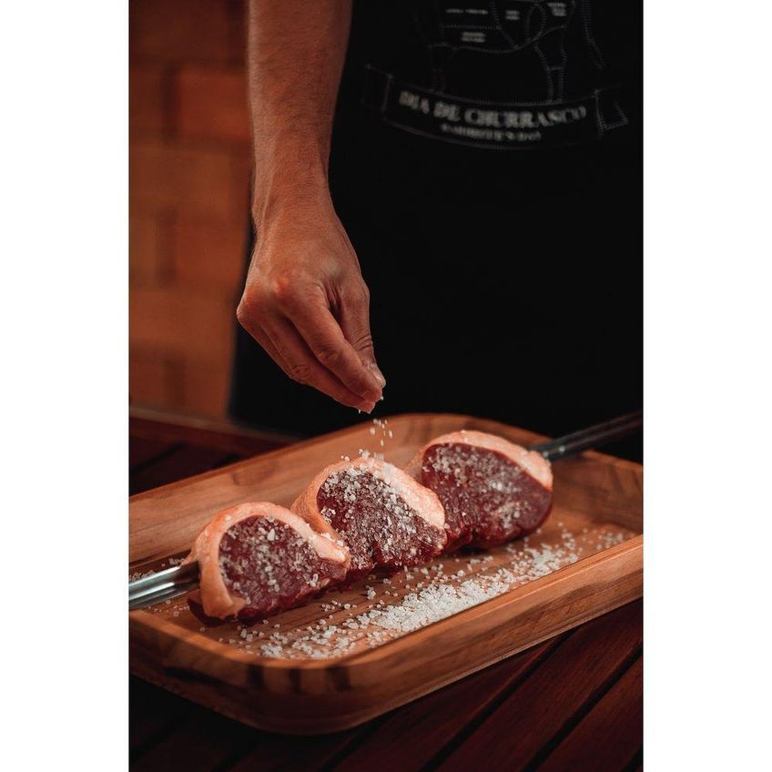 Espeto Para Churrasco Aço Inox Cabo Madeira Natural Certificada Resistente Ferrugem 95cm Tramontina - imagem 5