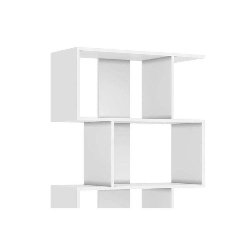 Estante De Livros ESM209 1 Prateleira 5 Nichos Branco Movelbento - imagem 4