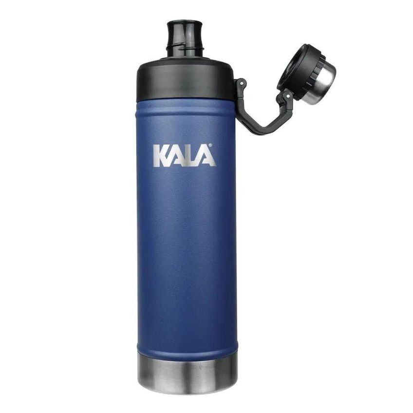 Garrafa Squeeze Térmica 300003 Aço Inox Parede Dupla Azul Kala 750ml - imagem 3
