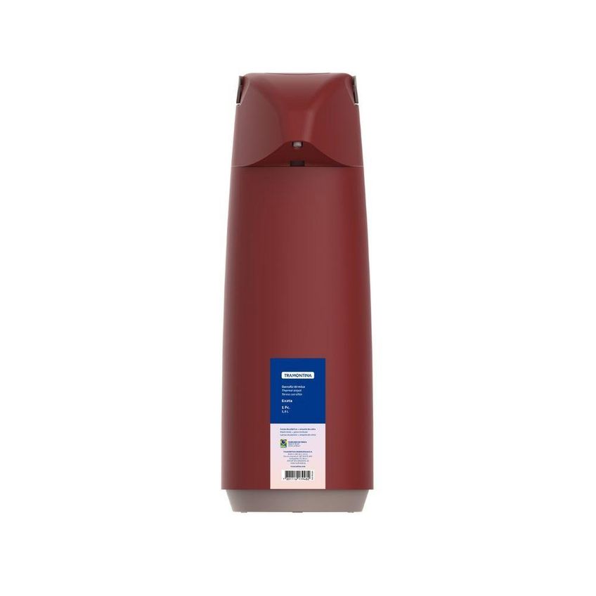Garrafa Térmica Exata Conservação De Bebidas Plástico Com Ampola De Vidro Uso Doméstico Vermelho - imagem 3