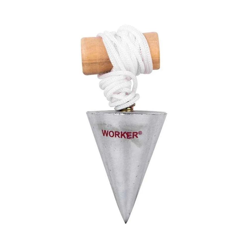 Prumo De Centro Metal 400g Para Alinhamento De Paredes Com Corda Worker - imagem 2