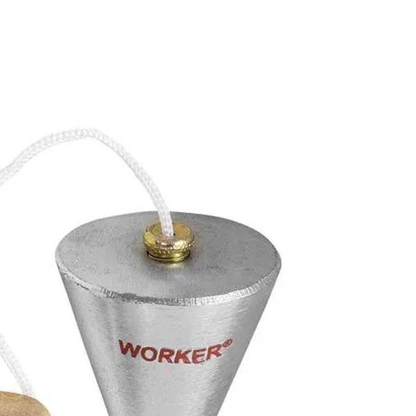 Prumo De Centro Metal 400g Para Alinhamento De Paredes Com Corda Worker - imagem 3
