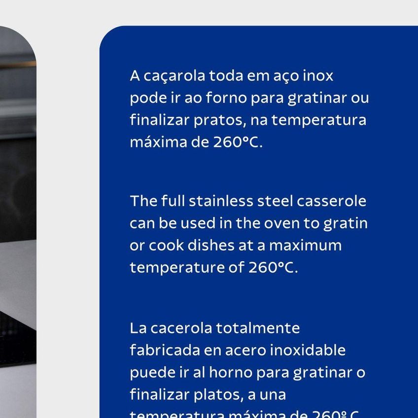 Caçarola Brava Rasa Aço Inox Fundo Triplo 2,9l 20cm Com Tampa Tramontina - imagem 4