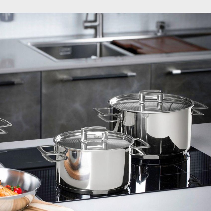 Caçarola Brava Rasa Aço Inox Fundo Triplo 2,9l 20cm Com Tampa Tramontina - imagem 5