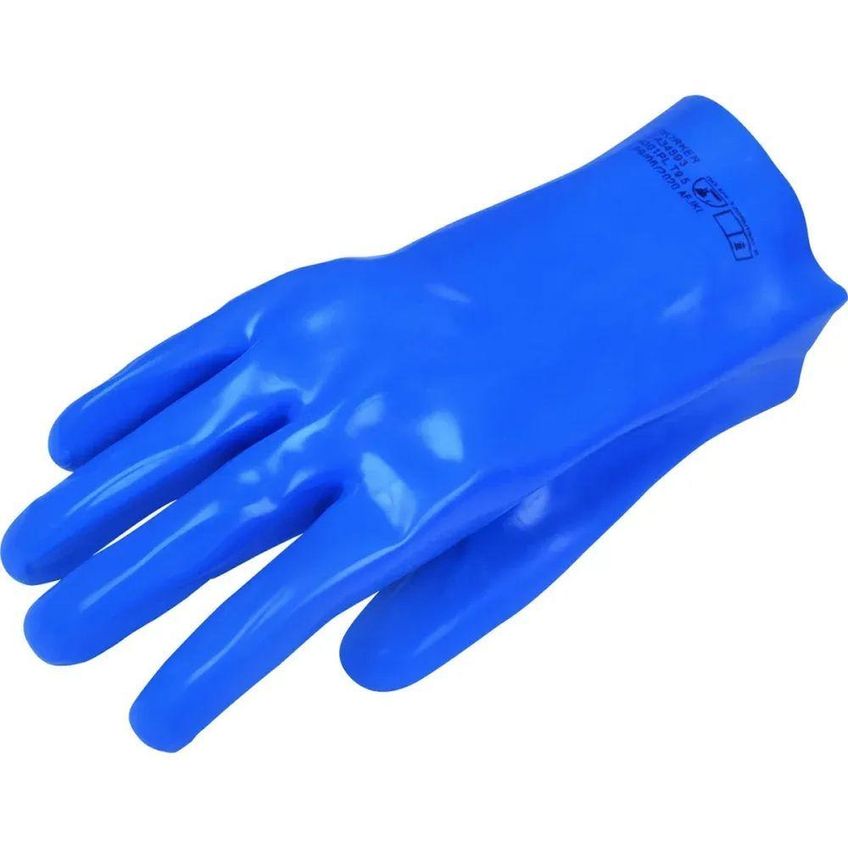 Luva De Proteção Química Em PVC Lisa Sem Forro 25cm Tamanho G 9,5 Worker - imagem 4