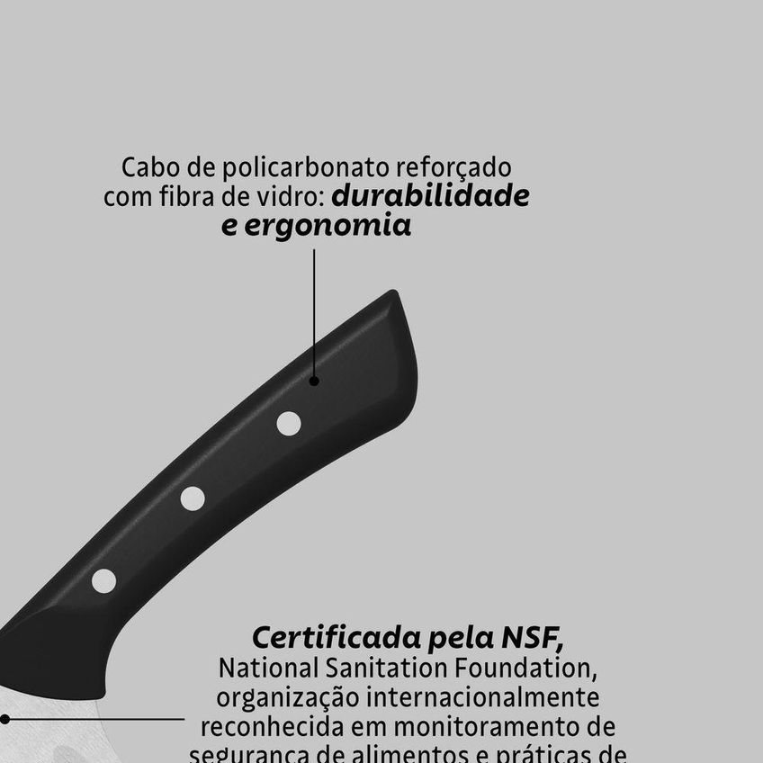 Faca Santoku Solutta Corte Aço Inox Alta Resistência Cozinha Tramontina - imagem 3