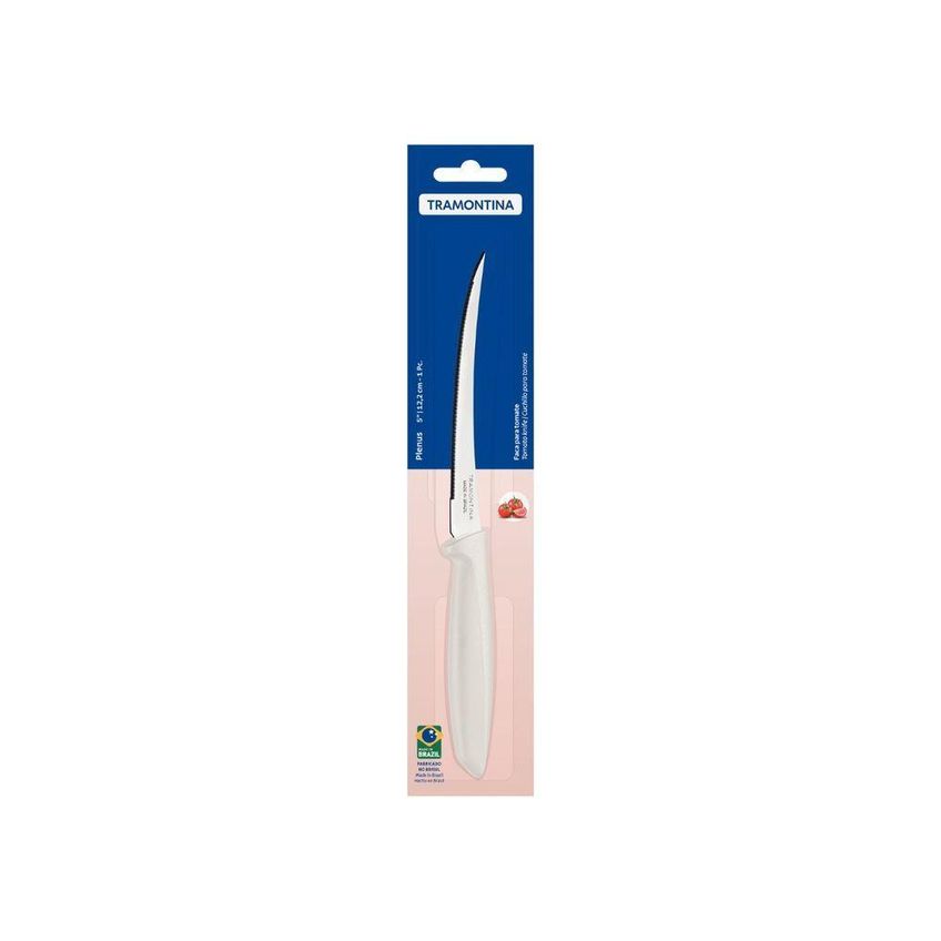Faca Para Tomate Plenus Corte Preciso Aço Inox Cabo Polipropileno Off White Tramontina - imagem 3