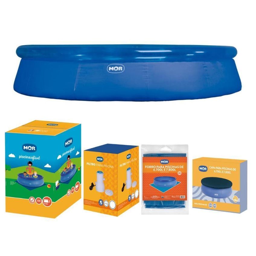 Piscina Inflável Splash Fun Redonda PVC Sem Estrutura Metálica Capa Forro Filtro 2200l-h 220v 6700l - imagem 3
