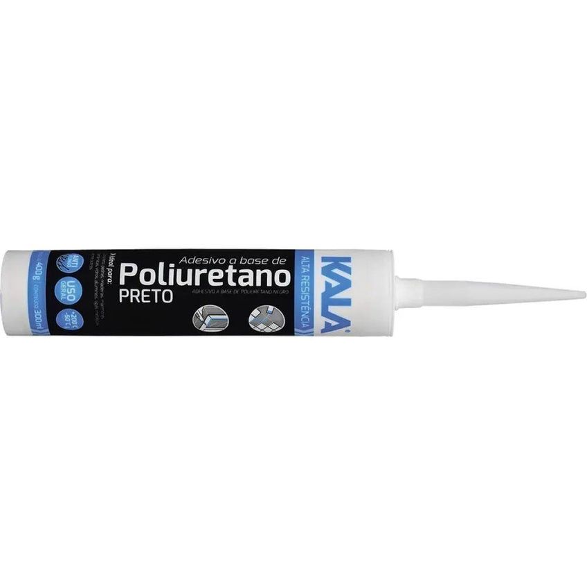 Adesivo Selante De Poliuretano Cura Neutra Alta Aderência Preto 400g Kala - imagem 3