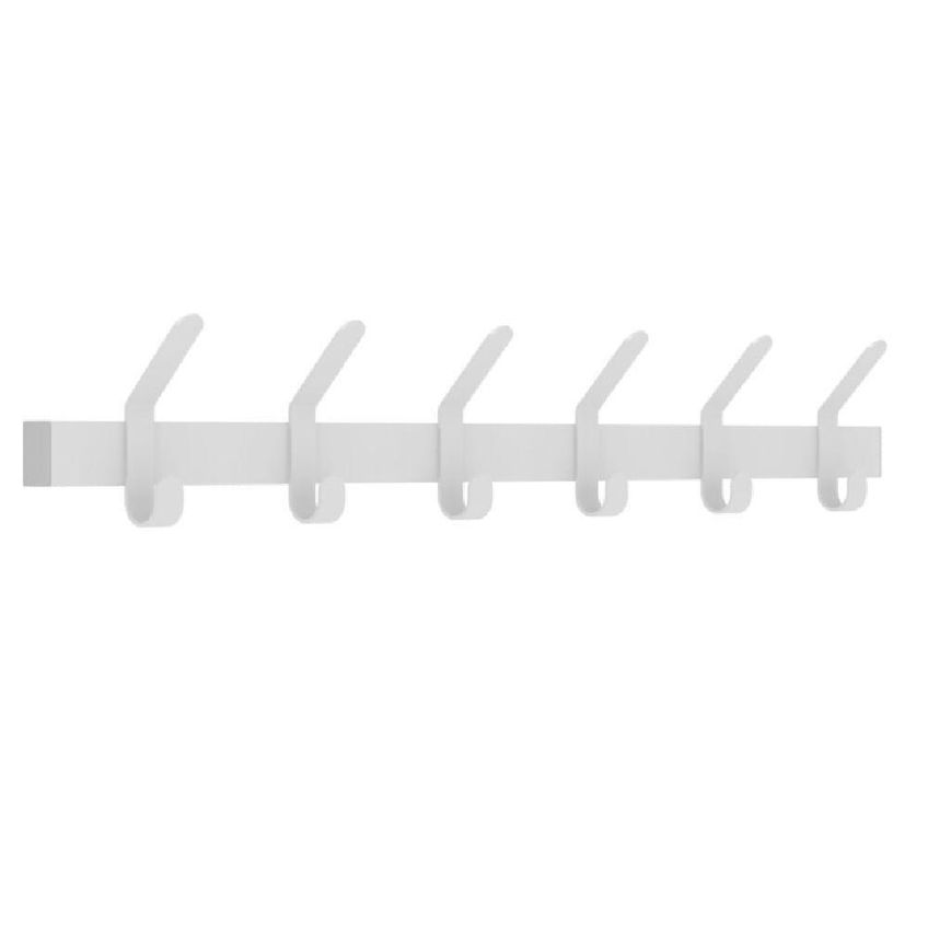Cabideiro De Parede CABT-06B 6 Ganchos Aço Carbono Suporta Até 30kg Branco Brasforma - imagem 3