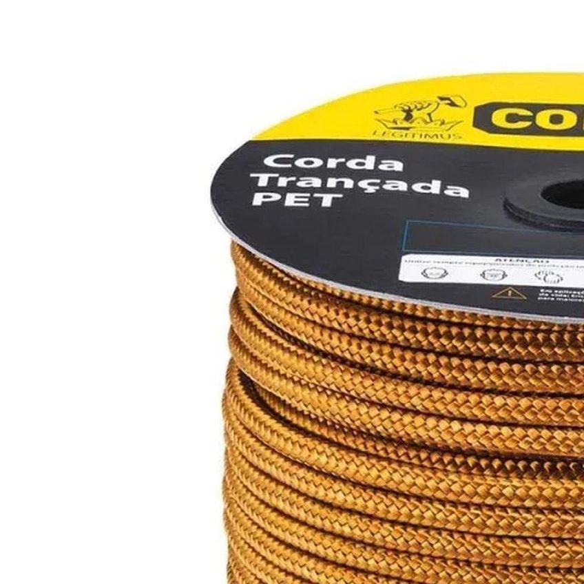 Corda Pet Trançada 4mm 220 Kgf Ouro Dourado Tipo Seda Multifilamento Collins - imagem 4