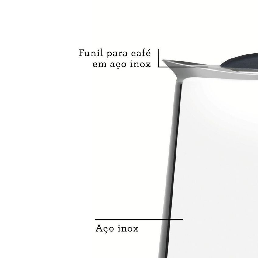 Cafeteira Italiana Para Espresso Aço Inox Funil Incluso 350ml 6 Xícaras Tramontina - imagem 2