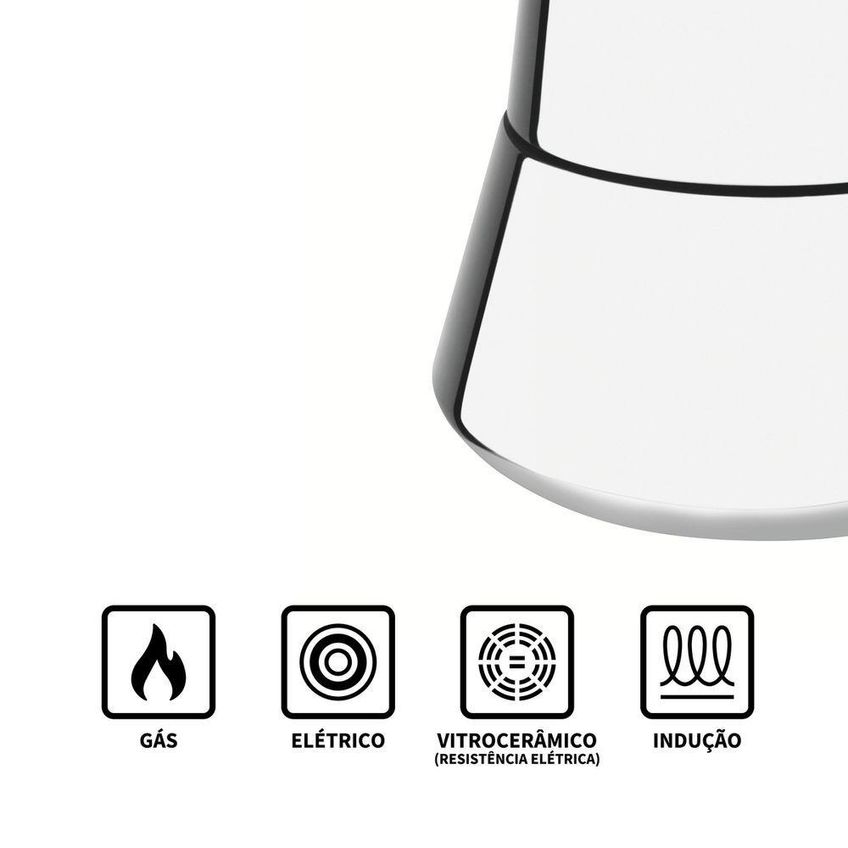 Cafeteira Italiana Para Espresso Aço Inox Funil Incluso 350ml 6 Xícaras Tramontina - imagem 5