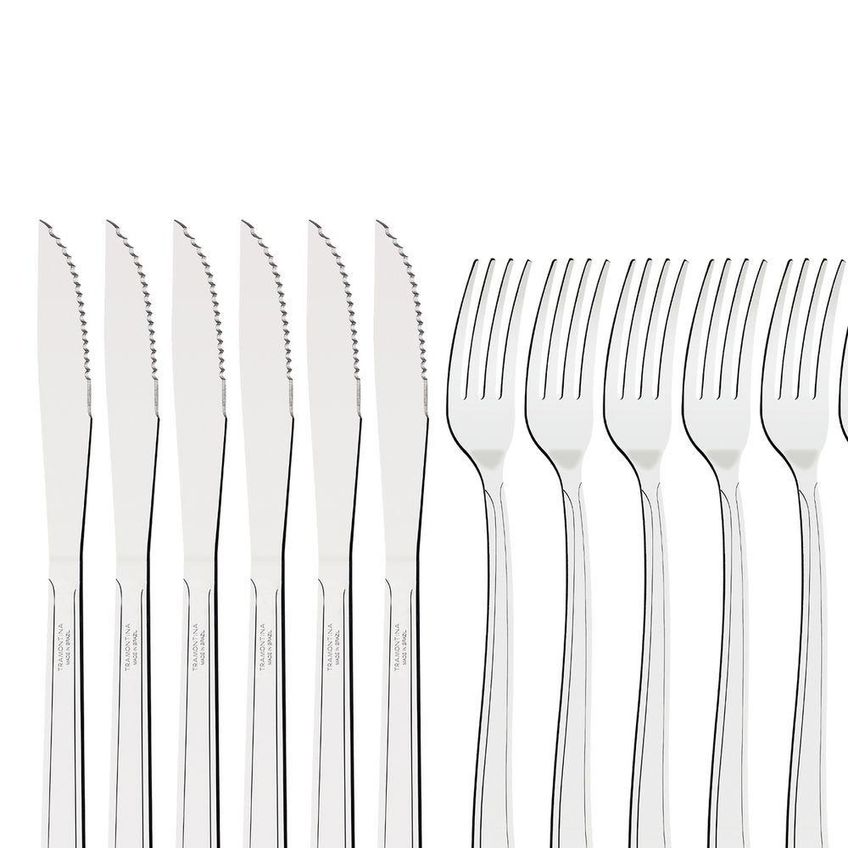 Faqueiro Buzios 36 Pecas Aco Inox Para Mesa De Jantar Tramontina - imagem 4