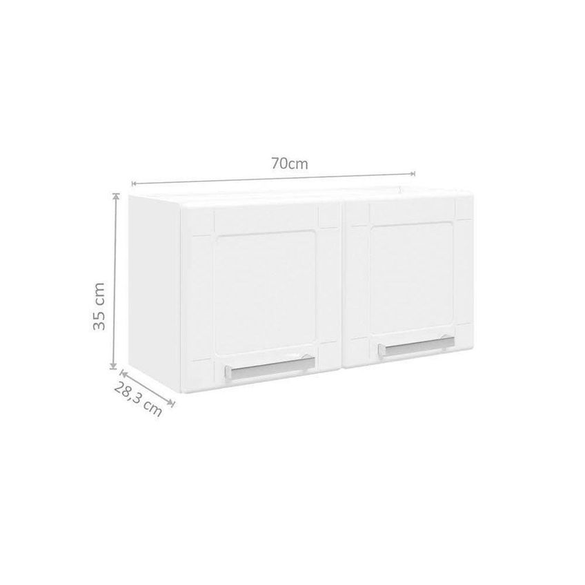 Cozinha Modulada Completa Multipla C4p80 4 Pecas 2 Armarios Aereos Balcao Paneleiro Branco Bertolini - imagem 5