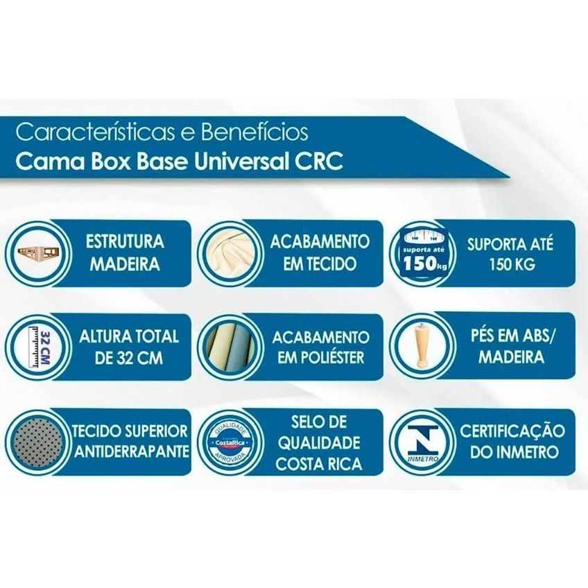 Cama Box Com Colchão Queen CRC Anatômico Ortopédico Durabilli Espuma Marrom Herval - imagem 3