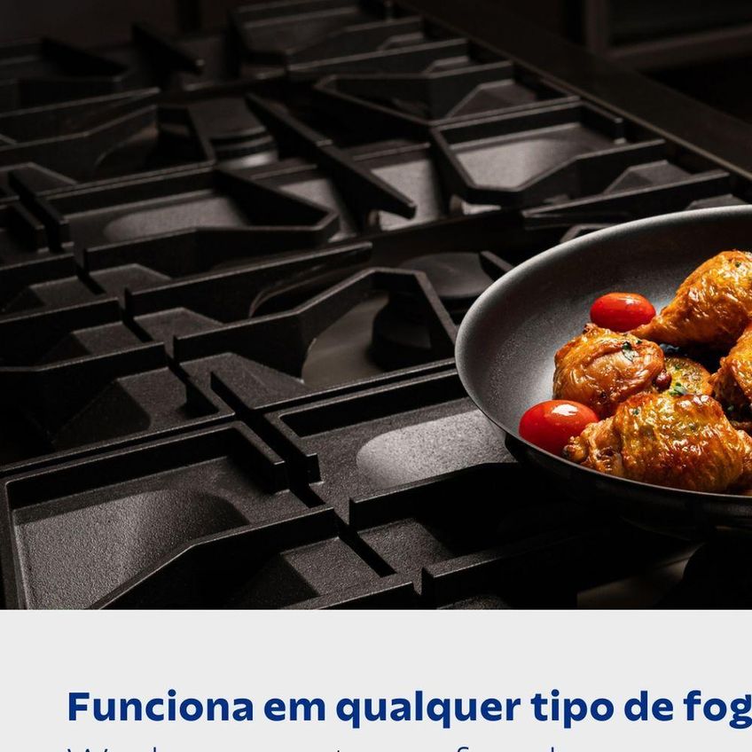 Frigideira Professional Rasa Aço Inox Fundo Triplo Antiaderente 2,9l 30cm Tramontina - imagem 4