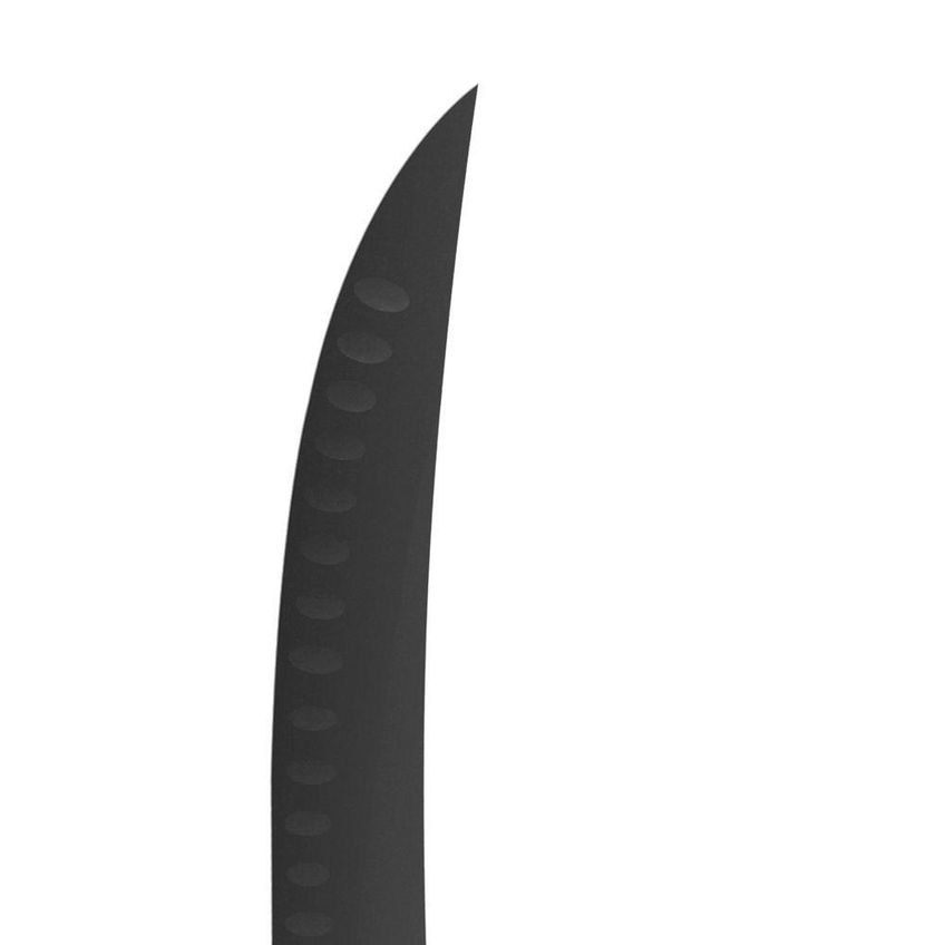 Faca Para Carne Churrasco Black Aço Inox Escurecido Sulcos Lâmina Madeira Tramontina - imagem 3