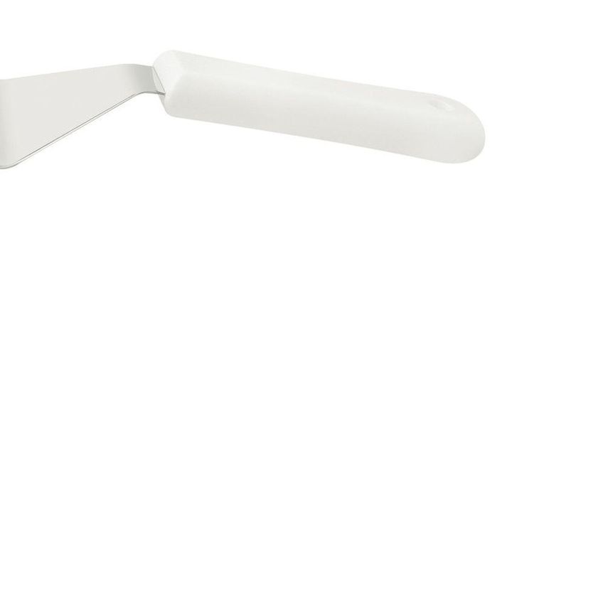 Espátula Para Frituras Profissional Master Aço Inox Cabo Polipropileno Branco Uso Em Chapas - imagem 3