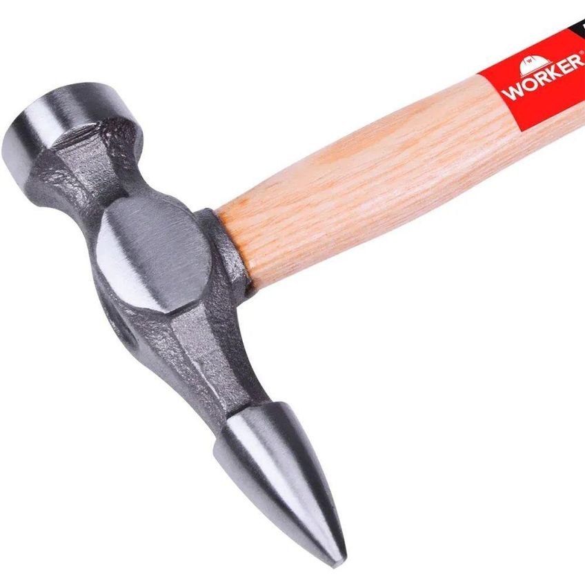 Martelo Chapeador Ponta Curta 290g Aço Carbono Forjado Cabo Madeira Worker - imagem 5