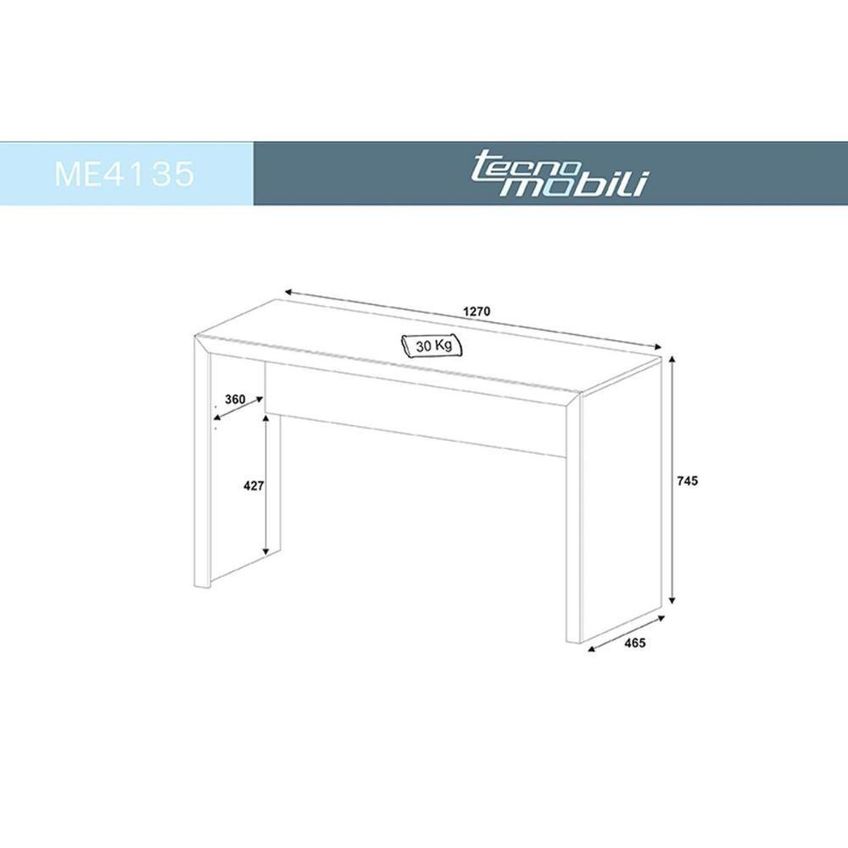 Escrivaninha Para Escritório ME4135 127cm Carvalho Tecno Mobili - imagem 4