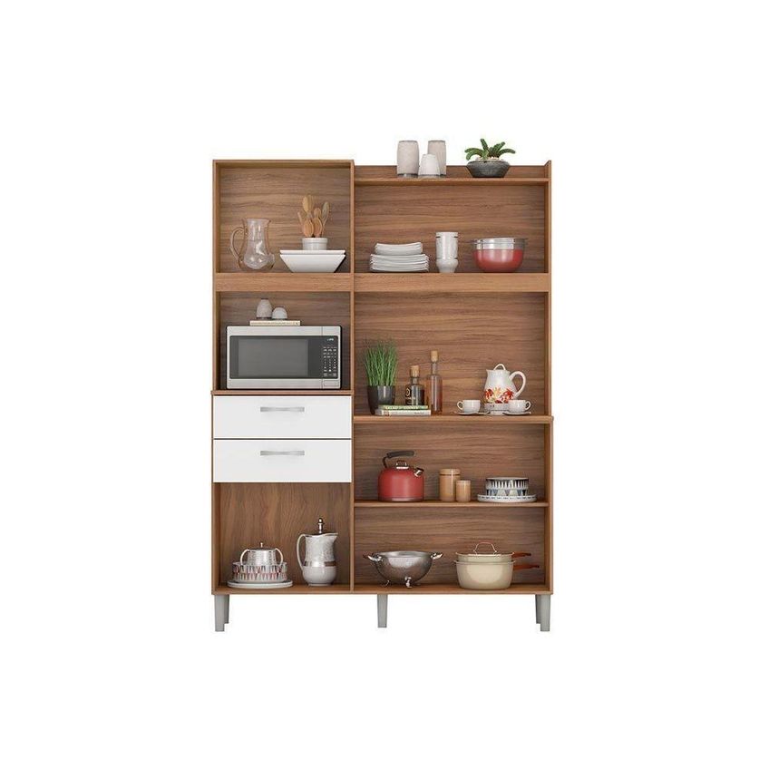 Cozinha Compacta Harmonia 6 Portas 2 Gavetas Mdp Avena Grafito Demóbile - imagem 3