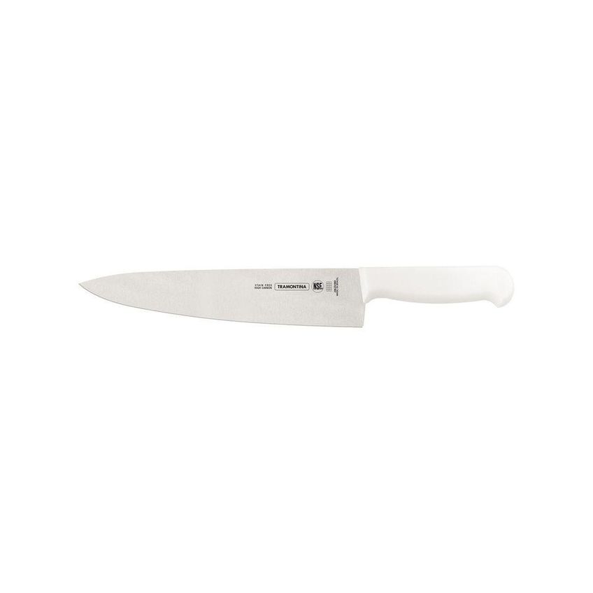 Faca Para Carne Profissional Master Aço Inox Cabo Polipropileno Antimicrobiano Branco Tramontina - imagem 3
