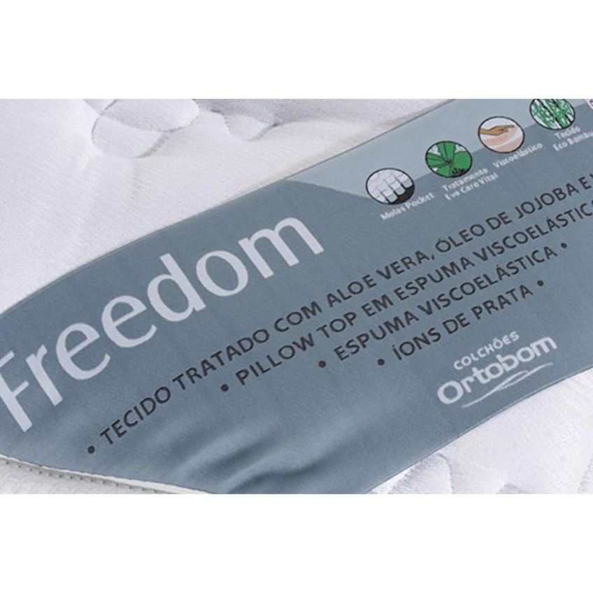 Colchão King Mola Molas Visco Ensacadas Superpocket Freedom Ortopillow D33 Cinza Ortobom - imagem 2