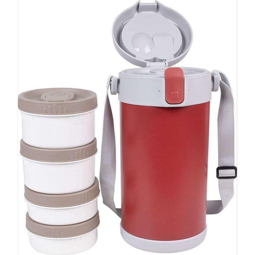 Marmiteira Térmica Portátil 4 Em 1 Aço Inox Estrutura Modular Vedação Conservação Alimentos Kala - imagem 3