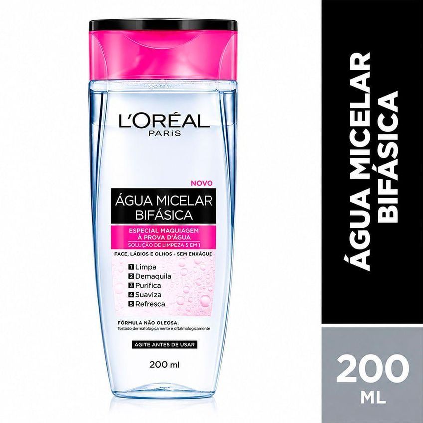 Demaquilante Facial Dermo Expertise Água Micelar Bifásica 200ml L'oréal Paris - imagem 3