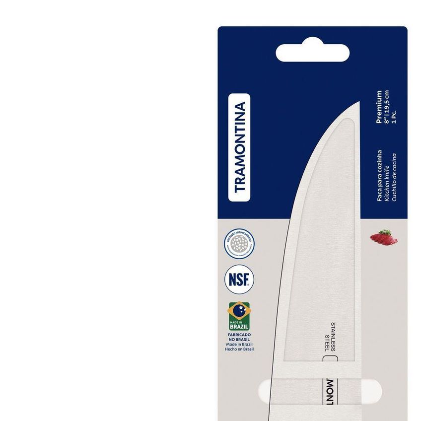 Faca Para Cozinha Premium Corte Preciso Aço Inox Cabo Polipropileno Branco Tramontina - imagem 3