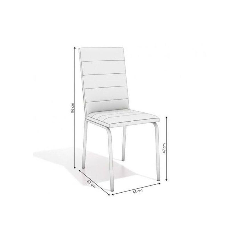 Conjunto Mesa Sala Jantar Elba + 6 Cadeiras Amsterdã 6 Lugares Tampo Mdp Courano Marrom 160x90cm - imagem 3