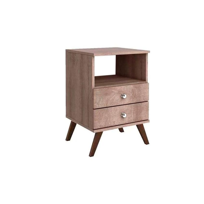 Mesa Cabeceira Casal RT3103 2 Gavetas MDP Francês Preto Movelbento - imagem 4
