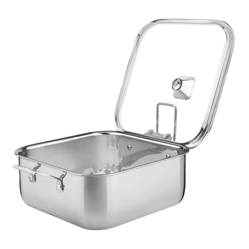 Caçarola Grano Quadrada Aço Inox 7,3l Com Corpo Triplo Tramontina - imagem 5