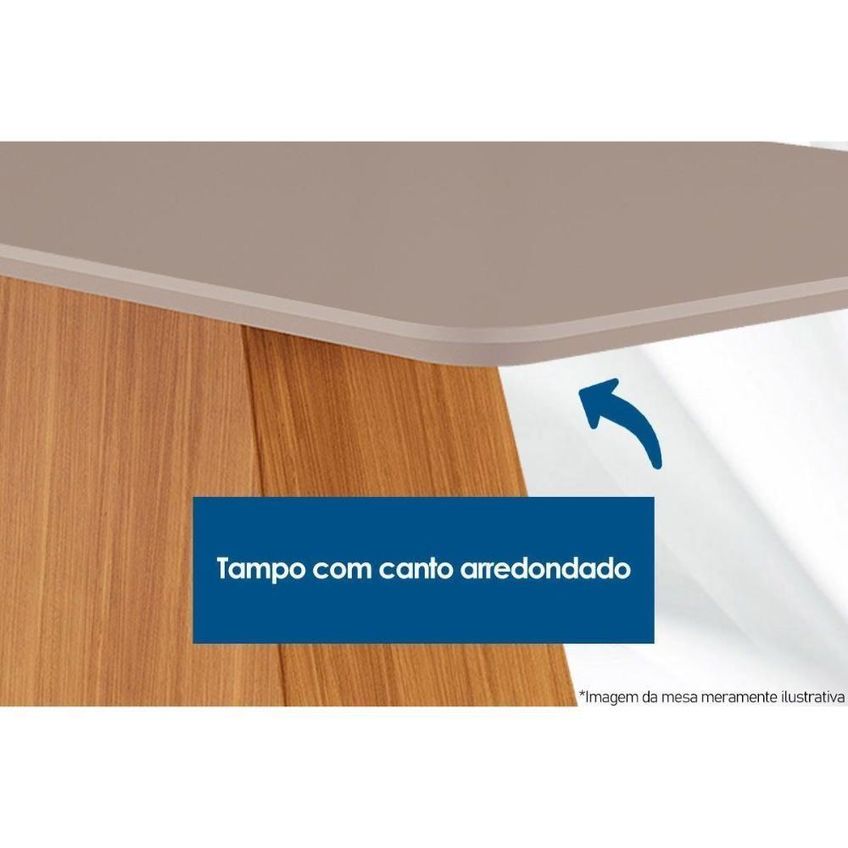 Conjunto Mesa Jantar Londrina + 4 Cadeiras Dakota 4 Lugares Tampo MDF Vidro Naturale Off White - imagem 2