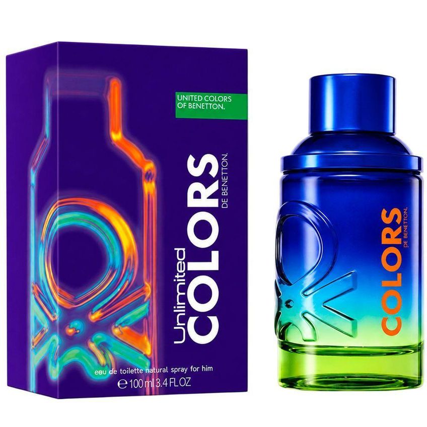 Perfume Unlimited Colors Masculino Eau De Toilette Aromático Fougère 100ml Benetton - imagem 3