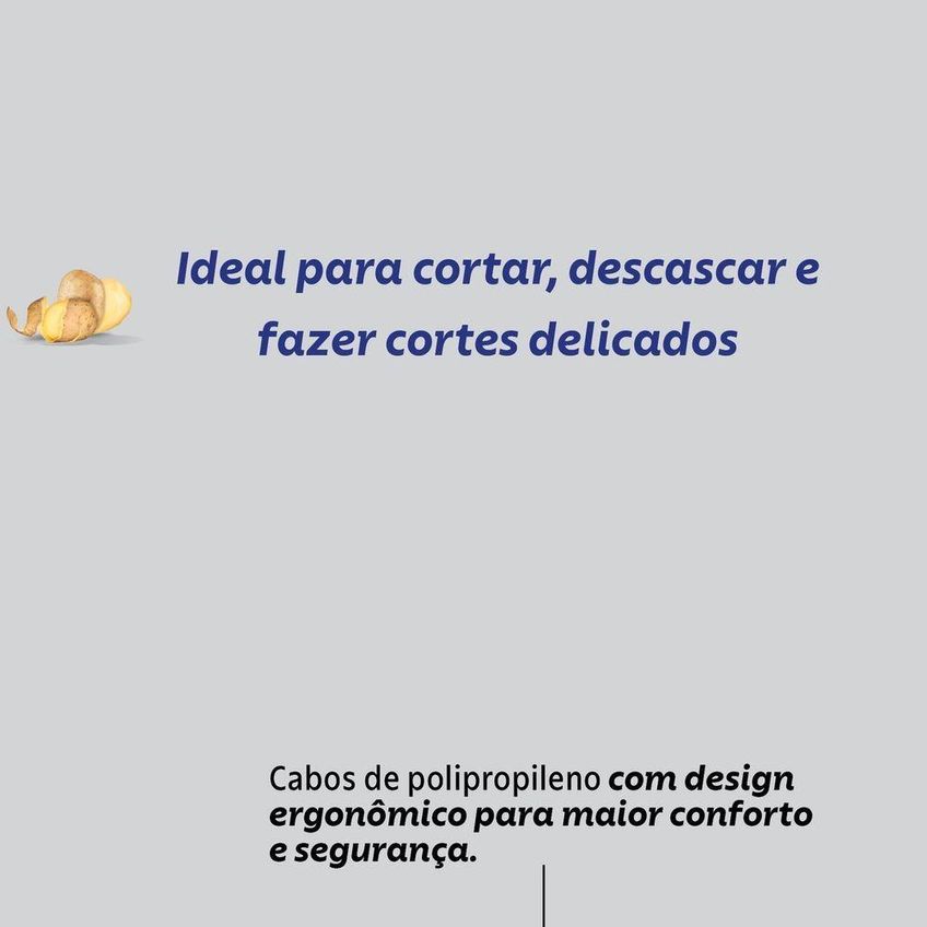 Faca Para Legumes E Frutas Felice Aço Inox Cabo Polipropileno Cozinha Azul Tramontina - imagem 5