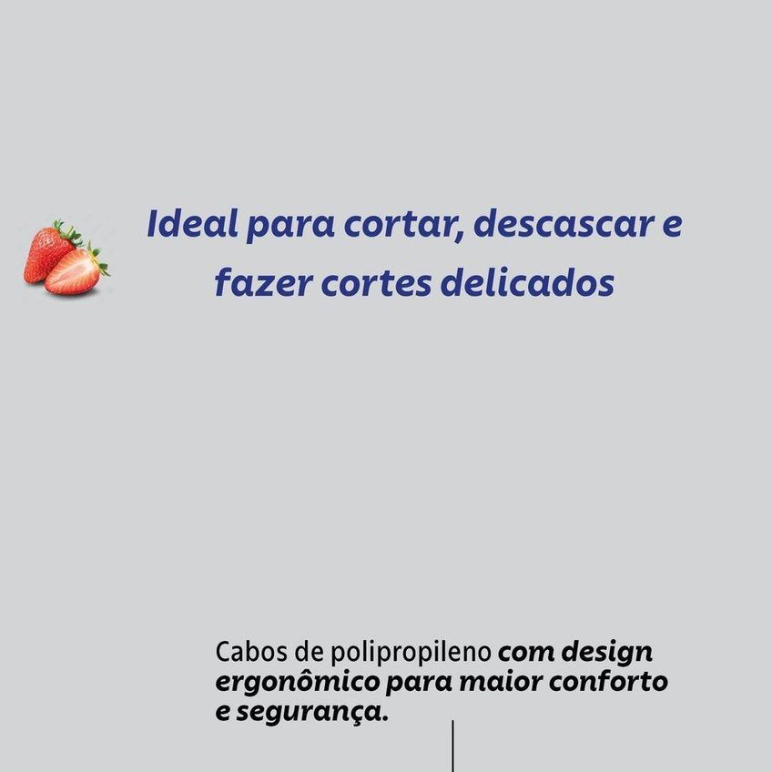 Faca Para Legumes E Frutas Felice Aço Inox Cabo Polipropileno Preto Cozinha Tramontina - imagem 3