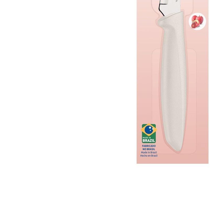 Faca Para Tornear Plenus Aço Inox Cabo Polipropileno Off White Para Frutas Verduras Legumes - imagem 3