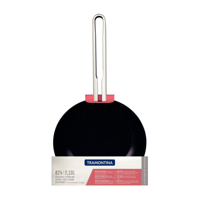Frigideira Ventura Aço Inox Com Revestimento Antiaderente 24cm 2,1l Tramontina - imagem 4