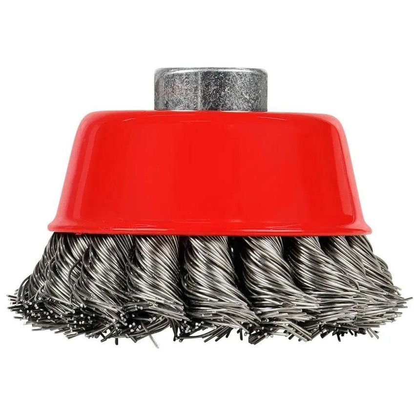 Escova Copo Torcida 3 Polegadas M14 Inox 0,50mm Para Limpeza De Superficies Metalicas Worker - imagem 4