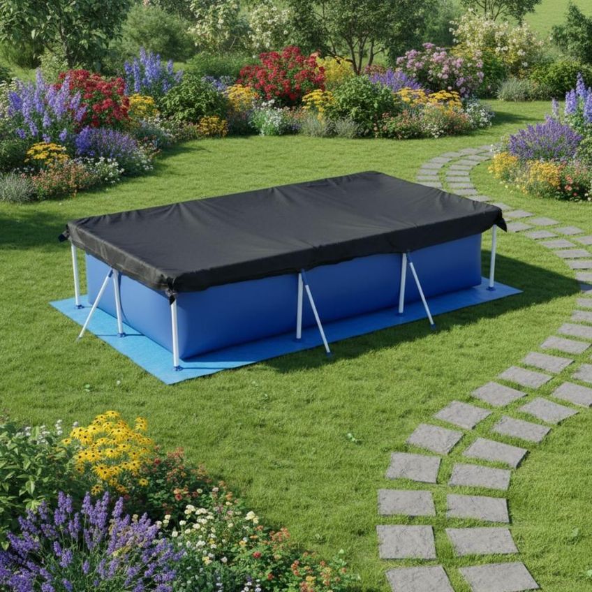 Piscina Retangular Estruturada Premium 2500l Com Capa Forro E Filtro Bomba 2200l-h Mor - imagem 4