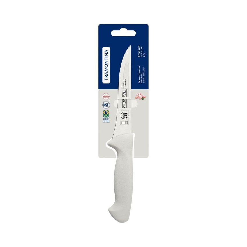 Faca Para Desossar Premium Aço Inox Cabo Polipropileno Branco Cozinha Tramontina 5 Polegadas - imagem 5