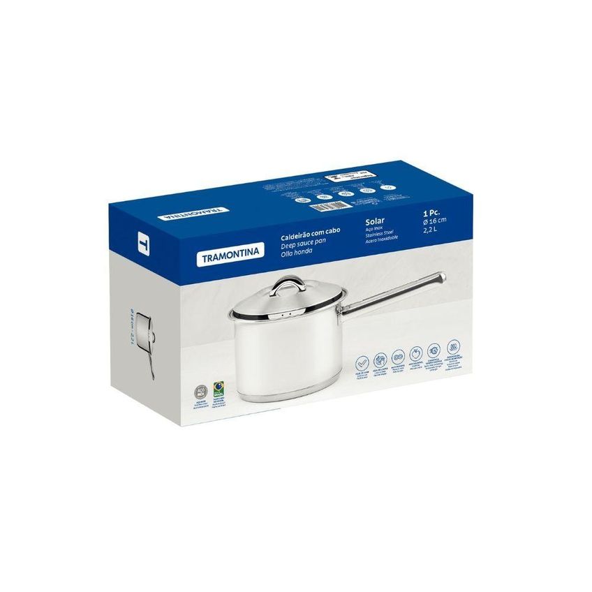Caldeirão Solar Aço Inox Fundo Triplo 2,2l 16cm Indução Tramontina - imagem 4