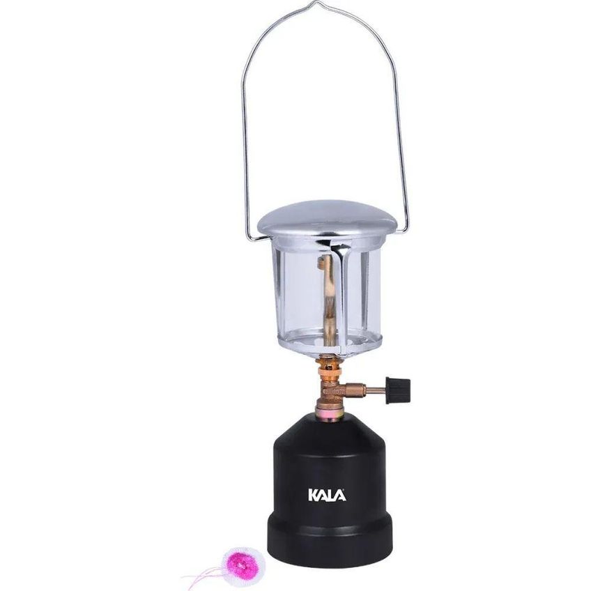 Lampião A Gás Portátil 871826 Ajuste Fino De Luminosidade Silencioso Econômico Preto Kala - imagem 3