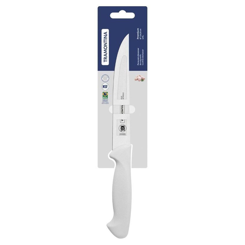 Faca Para Desossar Premium Aço Inox Lâmina 6 Polegadas Cabo Polipropileno Branco Tramontina - imagem 5