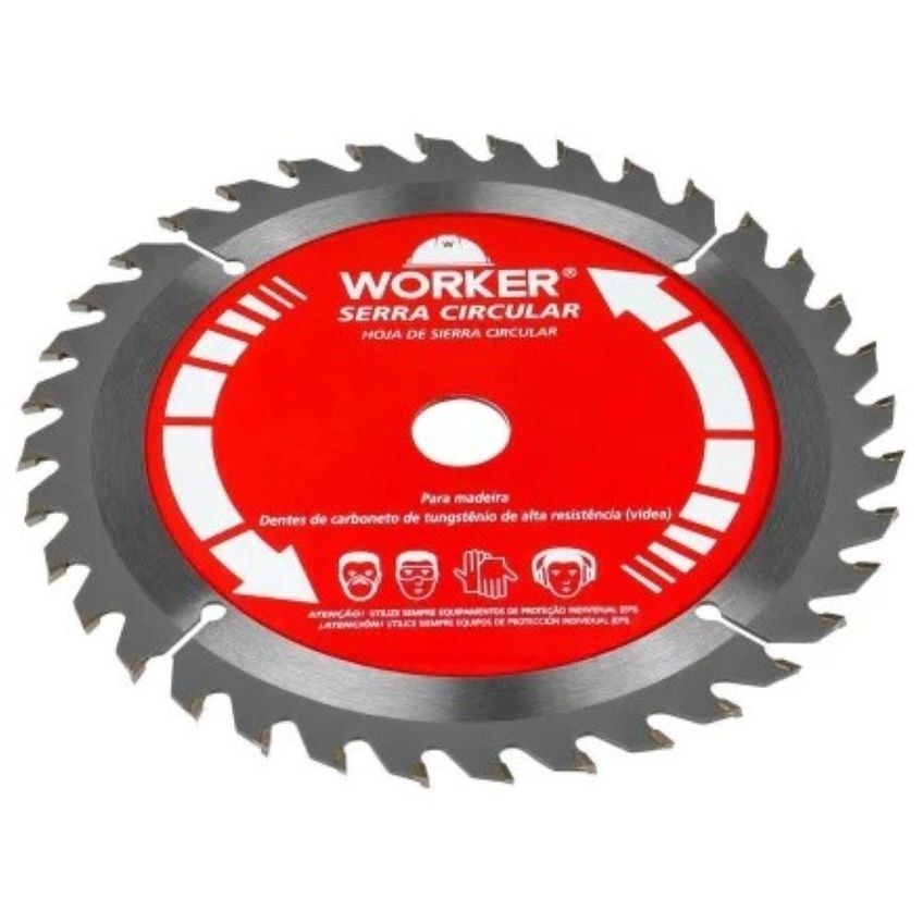 Disco Widea Circular 185mm 7.1/4 Pol 60 Dentes 20mm Metal Duro Madeira Worker - imagem 3