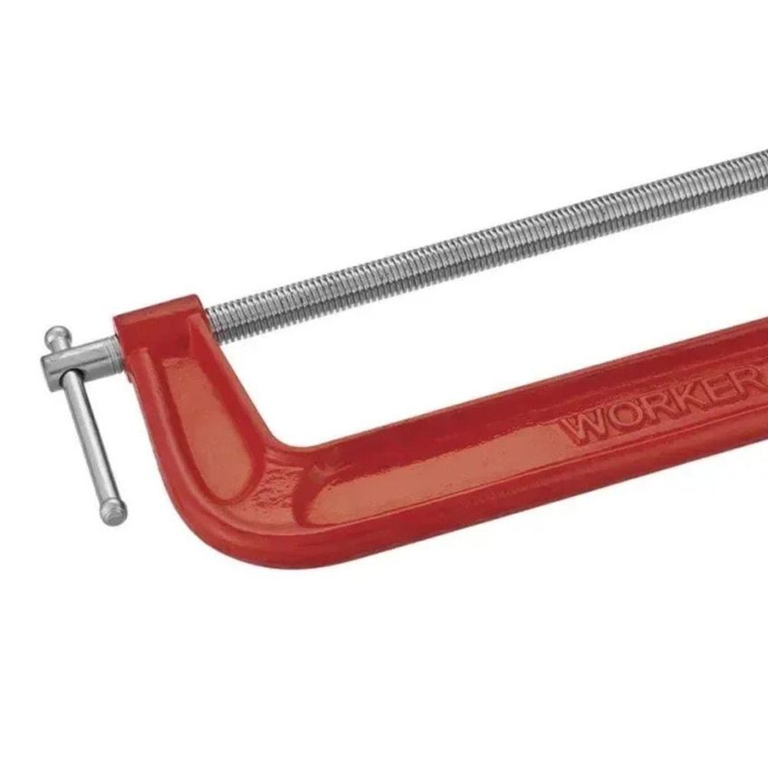 Grampo Tipo C 4 Pol 100mm Para Fixacao Manual Em Madeira E Metal Ferro Fundido Worker - imagem 3
